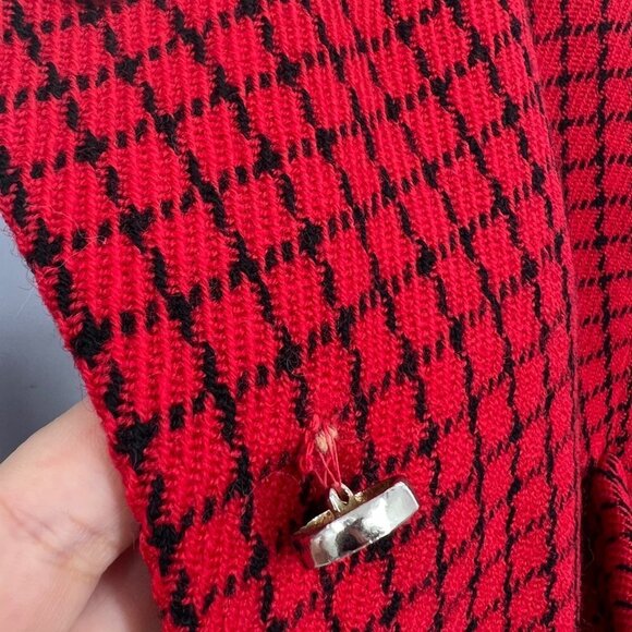 Manor-Bourne for I. Magnin & Co Vintage 60s Red‎ Jacket Jackie O Size M/L - Picture 9 of 15